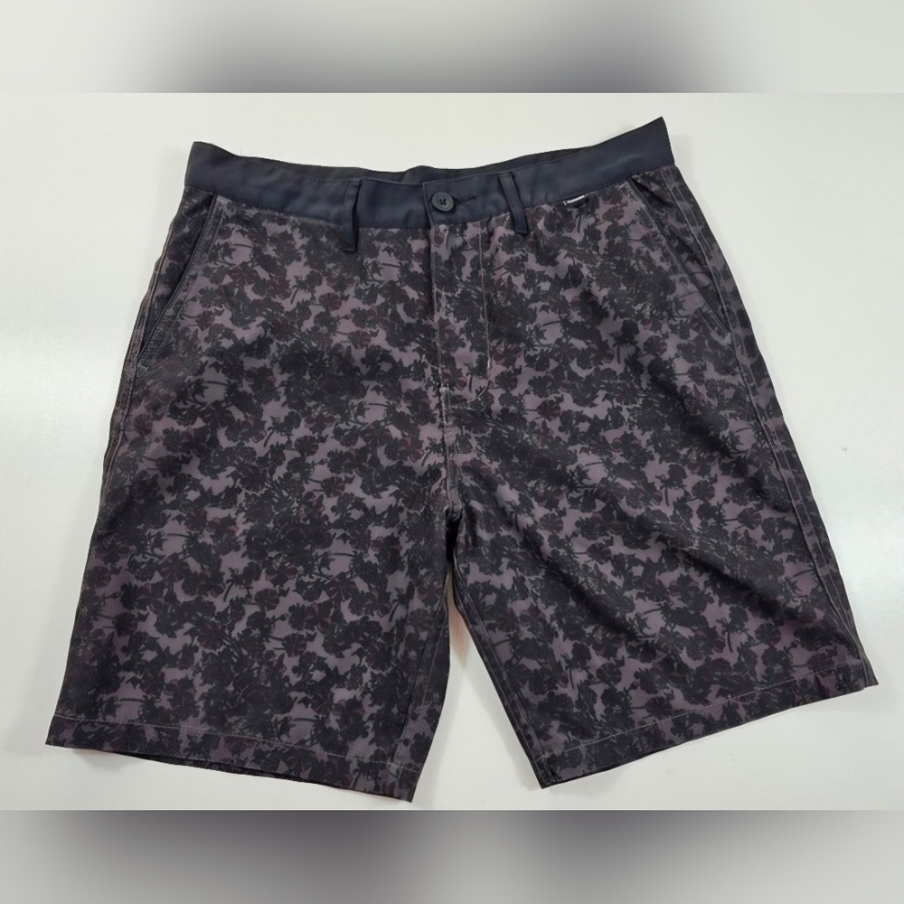 Floral Patterned Black and Gray Men Shorts